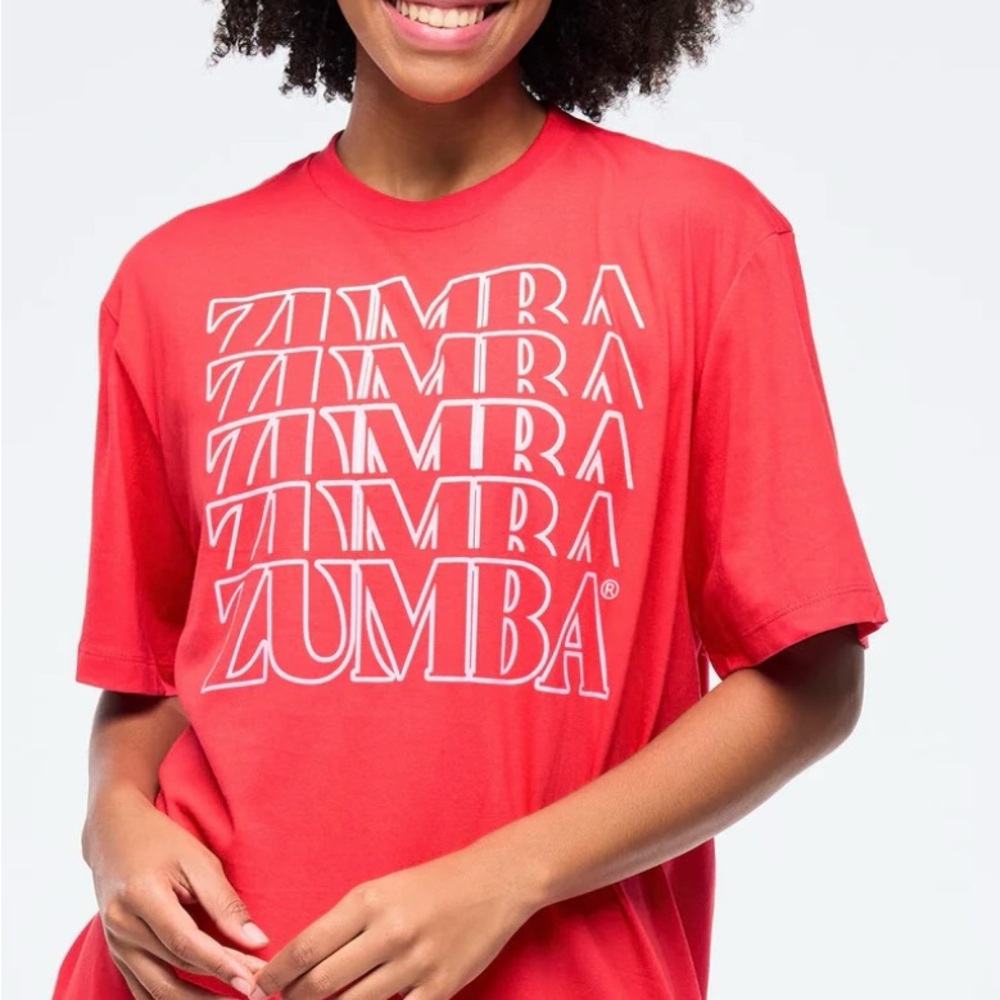 Zumba Fitness Red Graphic Short Sleeve Tee